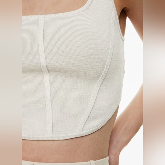 Aritzia Babaton | Sculpt Knit Matte Pearl Bustier Tank | Size XS - Picture 7 of 13